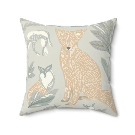 Wild Fox Drawing Polyester Pillow: Bold Decor for your Space - 20’’ × Home