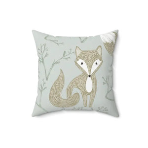 Fox Throw Pillow - Luxe Spun Polyester Square - Dipaliz - Pillows