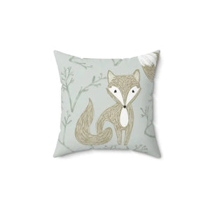 Fox Throw Pillow - Luxe Spun Polyester Square - Dipaliz - 14’’ × - Pillows