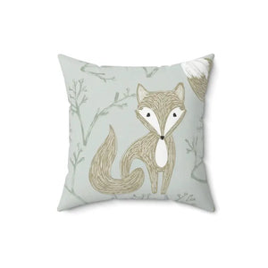 Fox Throw Pillow - Luxe Spun Polyester Square - Dipaliz - 16’’ × - Pillows