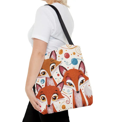 Turn Heads with the Foxy Three Red Foxes Tote Bag! - Medium Bags