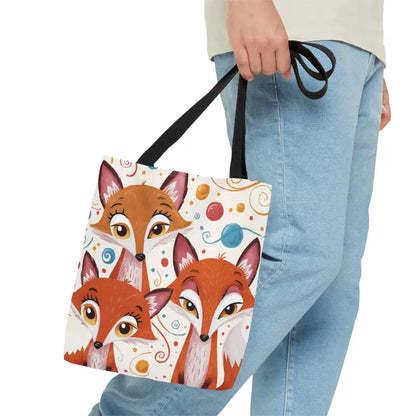 Turn Heads with the Foxy Three Red Foxes Tote Bag! - Small Bags