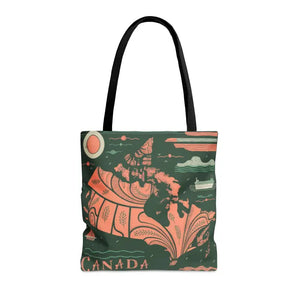 Map of Canada Polyester Tote Bag - Vibrant Travel Style - Dipaliz - Bags