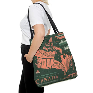 Map of Canada Polyester Tote Bag - Vibrant Travel Style - Dipaliz - Bags