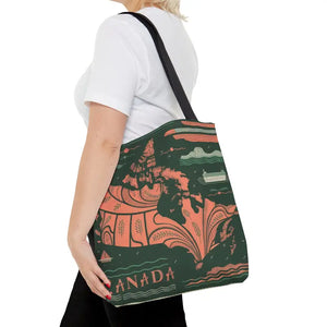 Map of Canada Polyester Tote Bag - Vibrant Travel Style - Dipaliz - Bags