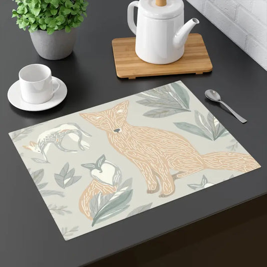 Foxy Whimsical Art Placemats: Dine with Flair! - 18’’ × 14’’ Home Decor