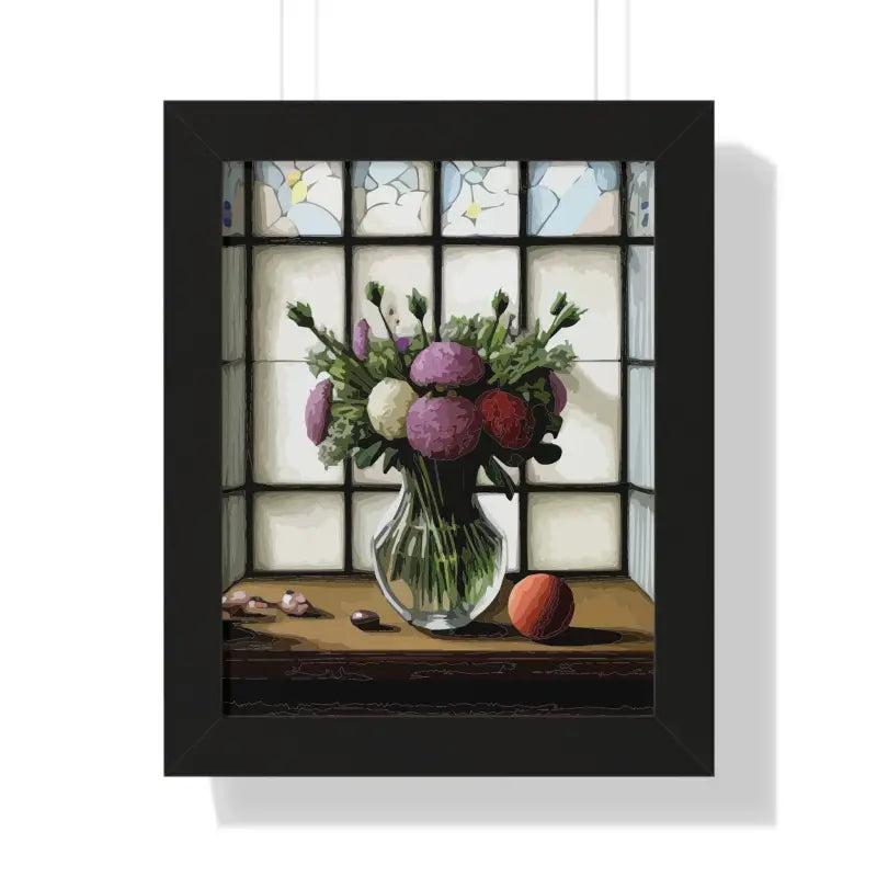 Floral Elegance Framed Vertical Poster: Transform your Space - 11’’ x 14’’ / Black Poster