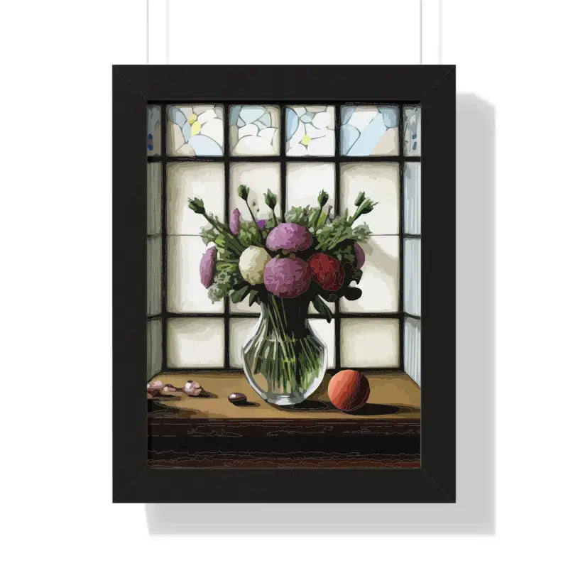 Floral Elegance Framed Vertical Poster: Transform your Space - 12″ x 16″ / Black Poster