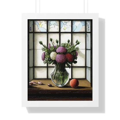 Floral Elegance Framed Vertical Poster: Transform your Space - 16″ x 20″ / White Poster