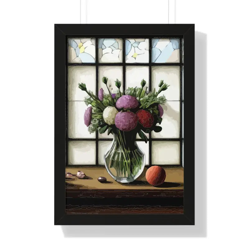 Floral Elegance Framed Vertical Poster: Transform your Space - 16″ x 24″ / Black Poster