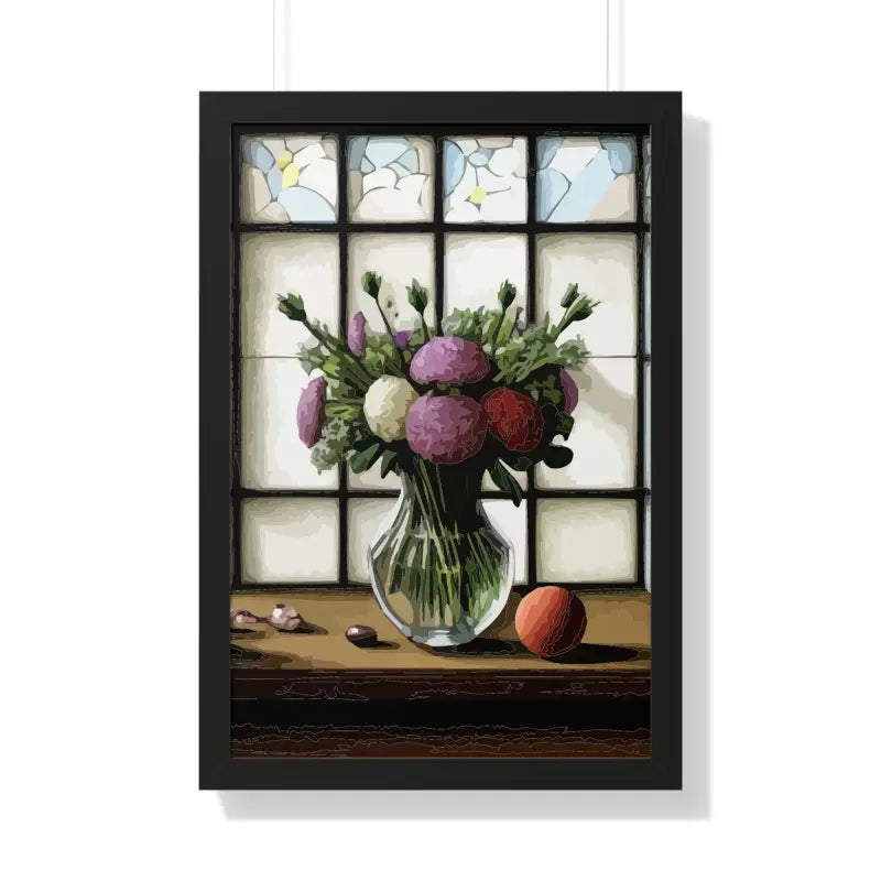 Floral Elegance Framed Vertical Poster: Transform your Space - 20’’ x 30’’ / Black Poster