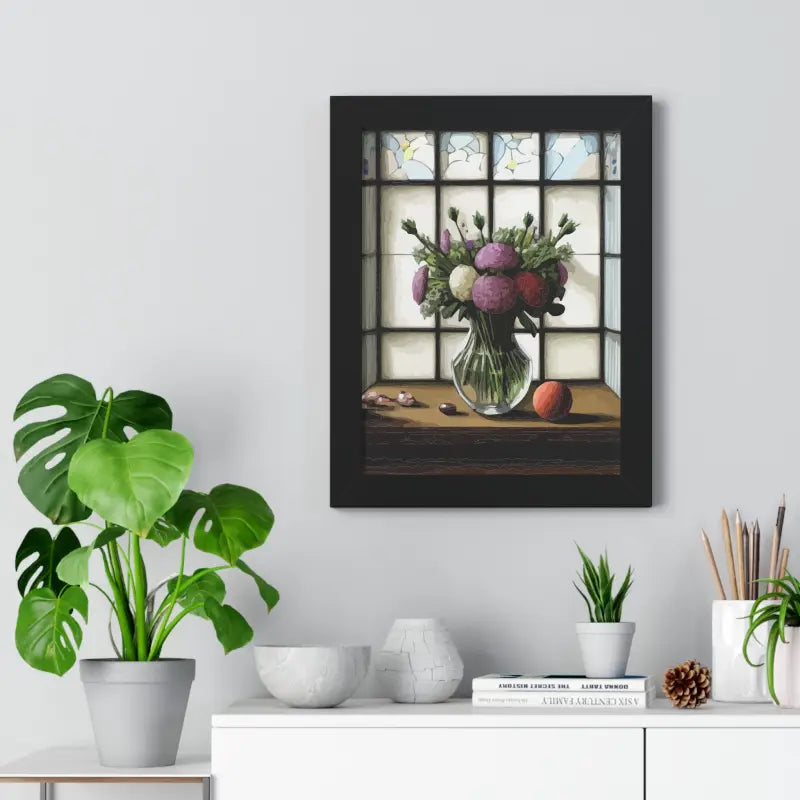 Floral Elegance Framed Vertical Poster: Transform your Space - Poster