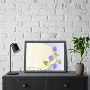 Framed Paper Posters Purple Flowers Vine Wall Art - Dipaliz - Prints & Visual Artwork