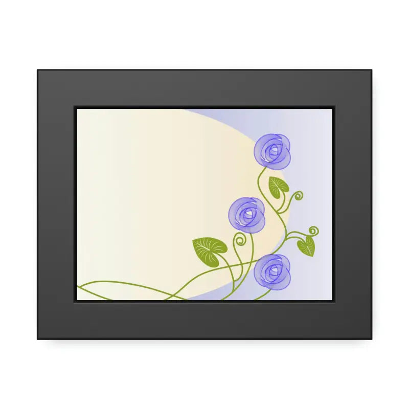 Transform your Space with Framed Paper Purple Flower Posters! - 8’’ x 6’’ (horizontal) / Black Frame / Fine Art Poster