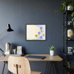 Framed Paper Posters Purple Flowers Vine Wall Art - Dipaliz - Prints & Visual Artwork