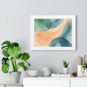 Framed Abstract Watercolor Art Print - Vibrant Modern Home Decor - Dipaliz - 16″ x 12″ / White - Prints