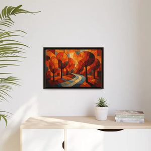 Framed Canvas Art - Abstract Tree Artwork Autumn Glow - Dipaliz - Prints