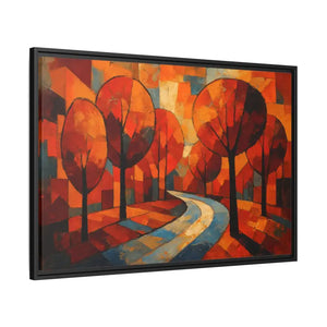 Framed Canvas Art - Abstract Tree Artwork Autumn Glow - Dipaliz - Prints