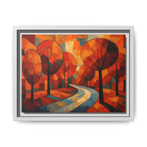 Framed Canvas Art - Abstract Tree Artwork Autumn Glow - Dipaliz - 12’’ x 9’’ (horizontal) / White / 1.25’’ - Prints