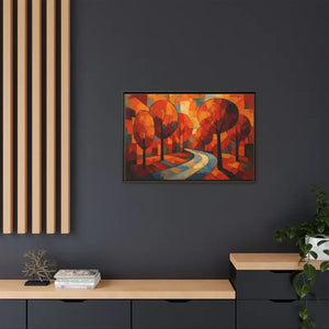 Framed Canvas Art - Abstract Tree Artwork Autumn Glow - Dipaliz - Prints