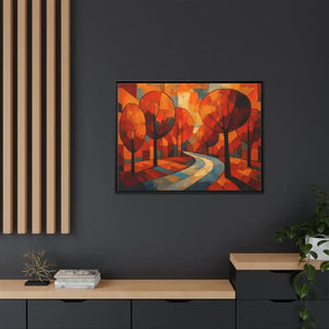 Framed Canvas Art - Abstract Tree Artwork Autumn Glow - Dipaliz - Prints