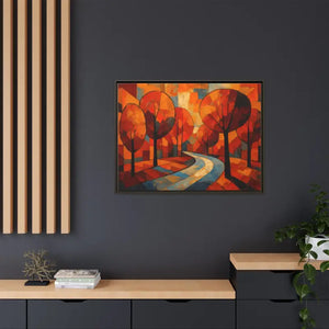 Framed Canvas Art - Abstract Tree Artwork Autumn Glow - Dipaliz - Prints