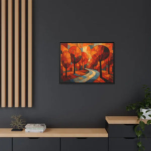 Framed Canvas Art - Abstract Tree Artwork Autumn Glow - Dipaliz - Prints