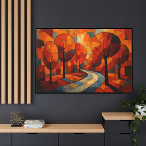 Framed Canvas Art - Abstract Tree Artwork Autumn Glow - Dipaliz - Prints