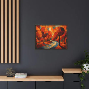 Framed Canvas Art - Abstract Tree Artwork Autumn Glow - Dipaliz - Prints