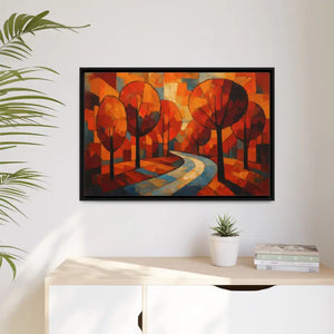 Framed Canvas Art - Abstract Tree Artwork Autumn Glow - Dipaliz - Prints