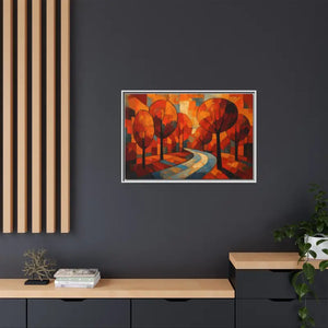 Framed Canvas Art - Abstract Tree Artwork Autumn Glow - Dipaliz - Prints