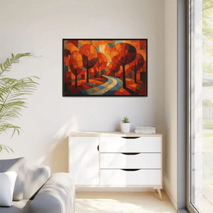 Framed Canvas Art - Abstract Tree Artwork Autumn Glow - Dipaliz - Prints