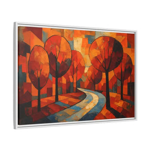 Framed Canvas Art - Abstract Tree Artwork Autumn Glow - Dipaliz - Prints