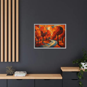 Framed Canvas Art - Abstract Tree Artwork Autumn Glow - Dipaliz - Prints