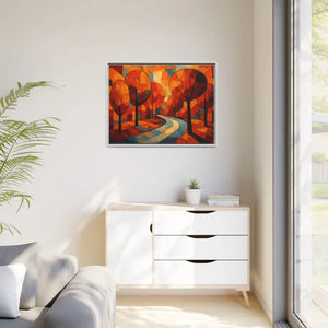 Framed Canvas Art - Abstract Tree Artwork Autumn Glow - Dipaliz - Prints