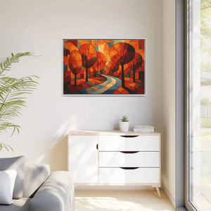 Framed Canvas Art - Abstract Tree Artwork Autumn Glow - Dipaliz - Prints