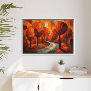 Framed Canvas Art - Abstract Tree Artwork Autumn Glow - Dipaliz - Prints