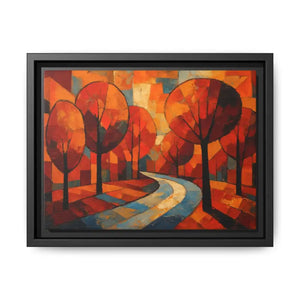 Framed Canvas Art - Abstract Tree Artwork Autumn Glow - Dipaliz - 12’’ x 9’’ (horizontal) / Black / 1.25’’ - Prints