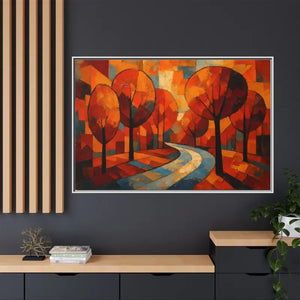 Framed Canvas Art - Abstract Tree Artwork Autumn Glow - Dipaliz - Prints