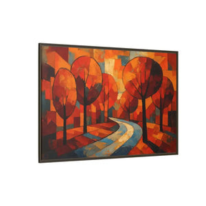 Framed Canvas Art - Abstract Tree Artwork Autumn Glow - Dipaliz - Prints