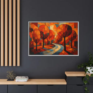 Framed Canvas Art - Abstract Tree Artwork Autumn Glow - Dipaliz - Prints