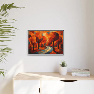 Framed Canvas Art - Abstract Tree Artwork Autumn Glow - Dipaliz - Prints