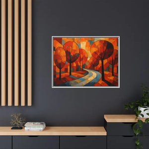 Framed Canvas Art - Abstract Tree Artwork Autumn Glow - Dipaliz - Prints