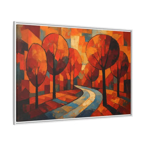 Framed Canvas Art - Abstract Tree Artwork Autumn Glow - Dipaliz - Prints
