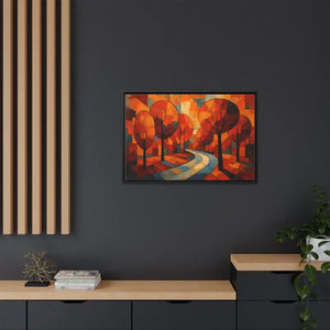 Framed Canvas Art - Abstract Tree Artwork Autumn Glow - Dipaliz - Prints