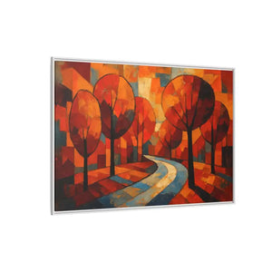Framed Canvas Art - Abstract Tree Artwork Autumn Glow - Dipaliz - Prints