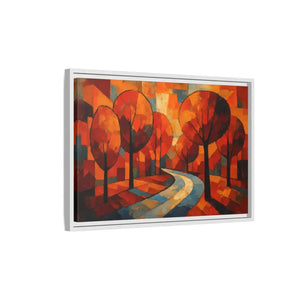 Framed Canvas Art - Abstract Tree Artwork Autumn Glow - Dipaliz - Prints