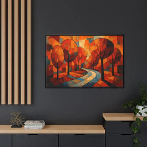 Framed Canvas Art - Abstract Tree Artwork Autumn Glow - Dipaliz - Prints