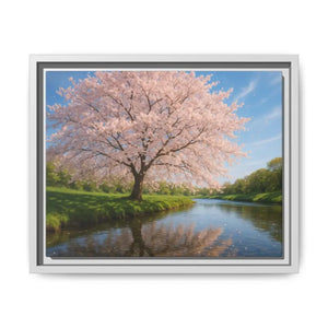 Serene Cherry Blossom Art Print - Spring Oasis Canvas - Dipaliz - 14″ x 11″ (horizontal) / White / 1.25’’ - Prints