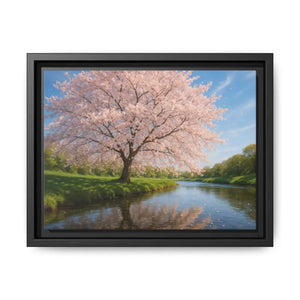 Serene Cherry Blossom Art Print - Spring Oasis Canvas - Dipaliz - 12’’ x 9’’ (horizontal) / Black / 1.25’’ - Prints